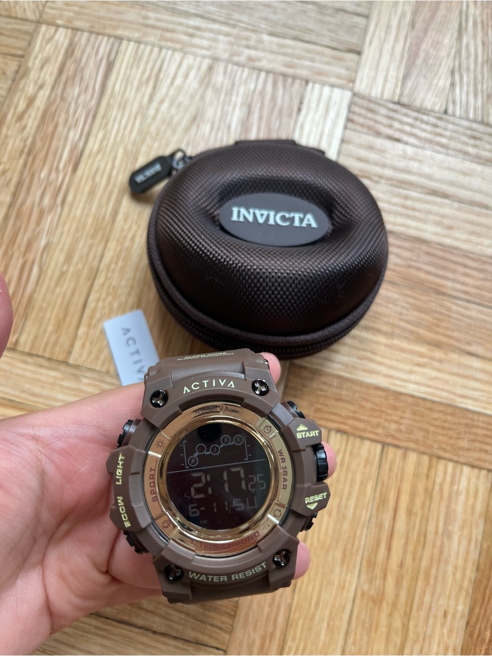 Activa X Invicta Brown Digital Watch 50mm w/ Case NWT